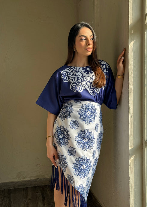 Trendsetter Blue Skirt Set